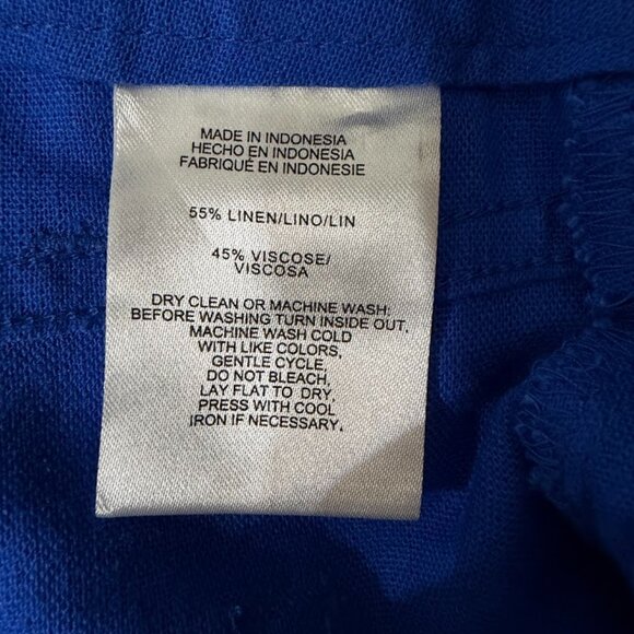 Jones New York Signature Women’s Blue Linen Blend Cropped Pants Size: 4 (EU 34) - Picture 8 of 8